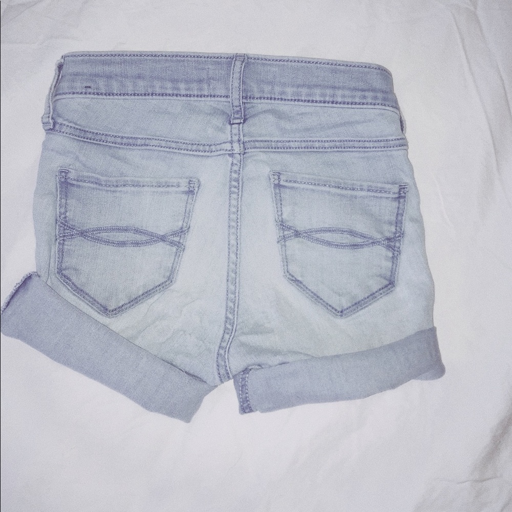 A&F kids light wash jean shorts
